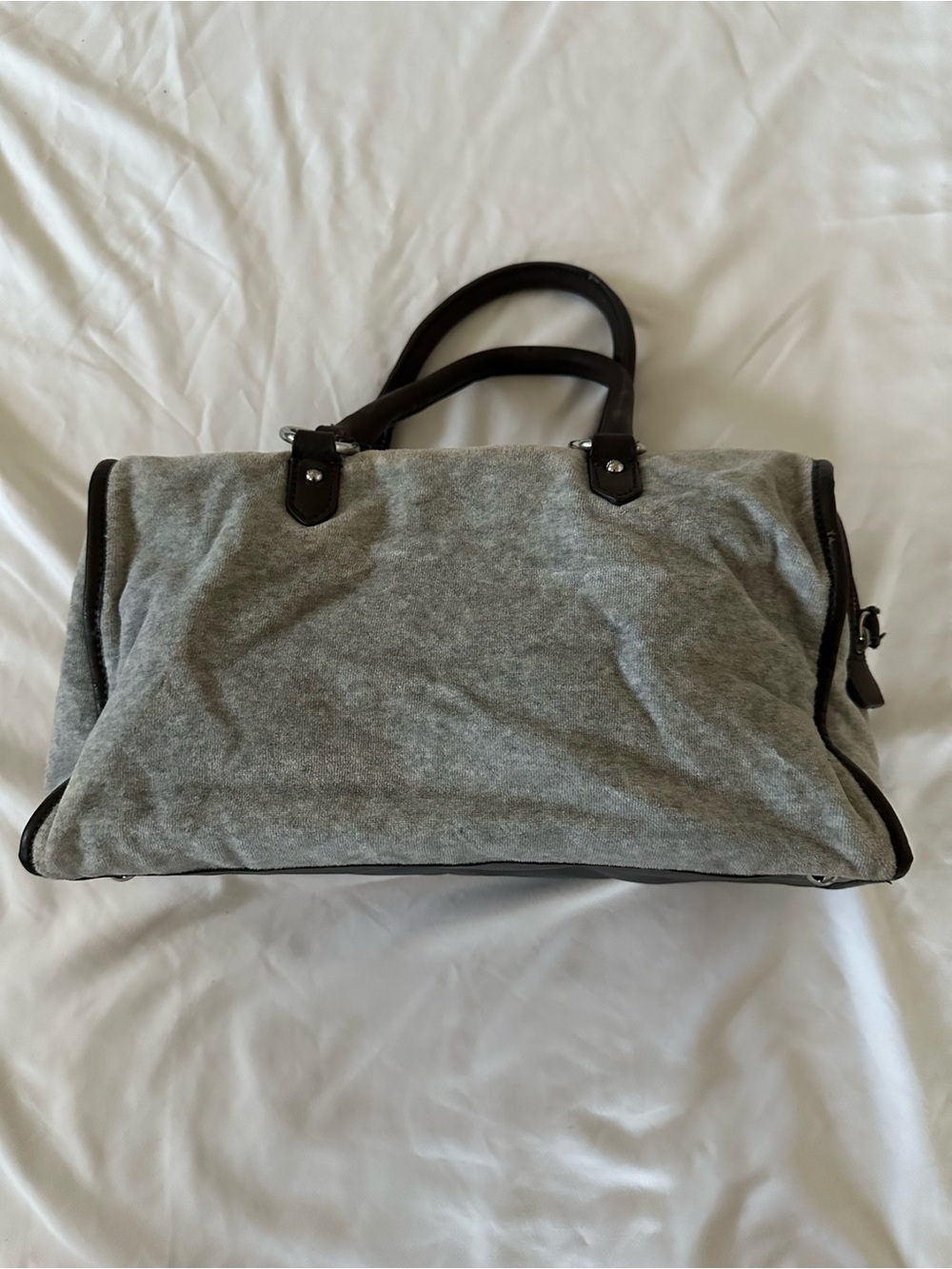 Y2K Juicy Couture Bowler Bag “Grey and Brown Leather” - Picture 2 of 11